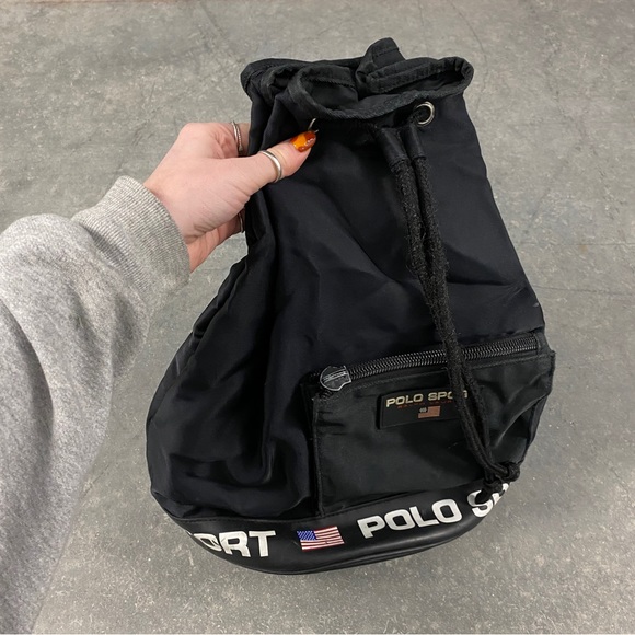 Vintage 90s polo sport Ralph Lauren drawstring one shoulder backpack